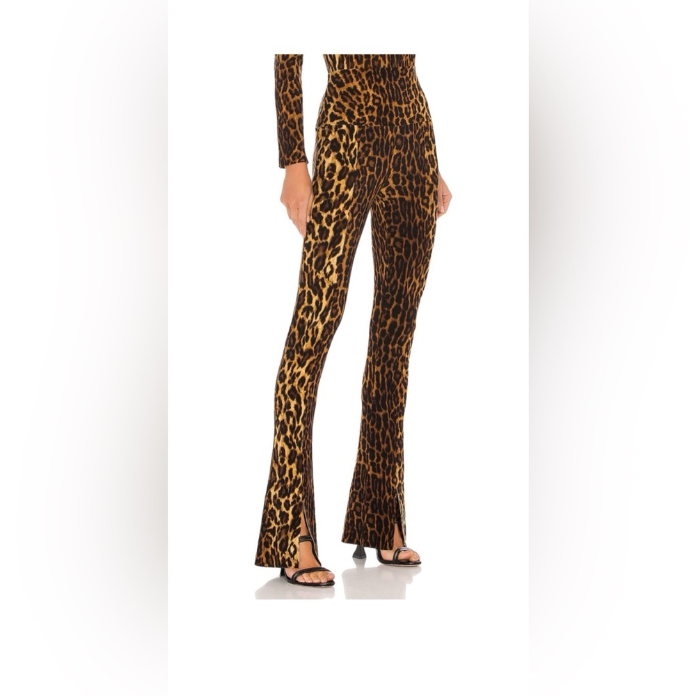 Norma Kamali Animal Print Flare Pants